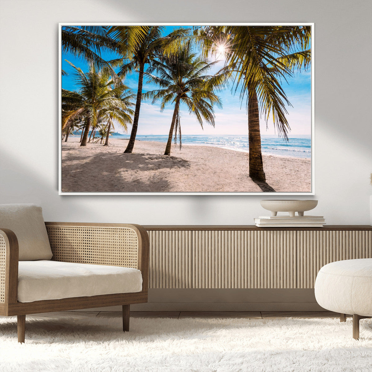 Palm Beach Tropical Island Wall Art Canvas Print