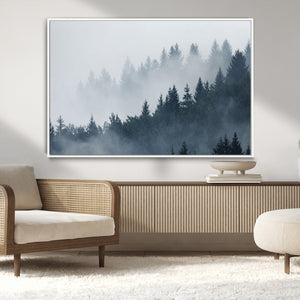 Foggy Pine Forest Wall Art Canvas Print
