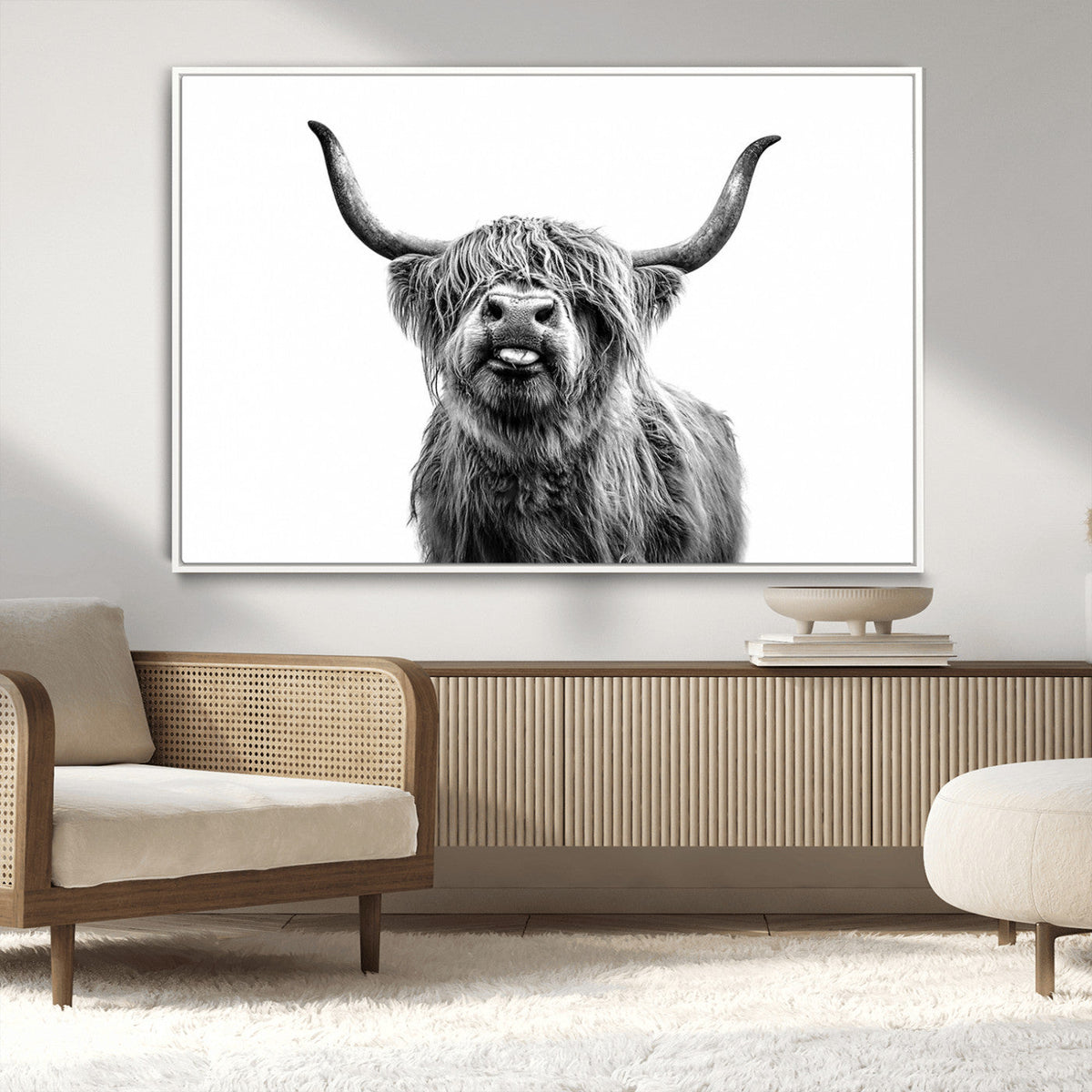 Fanny Scottish Highland Cow Cattle Art Print Farmhouse Wall