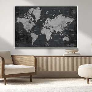 World Map Canvas Print – Detailed Map of the World Wall Art