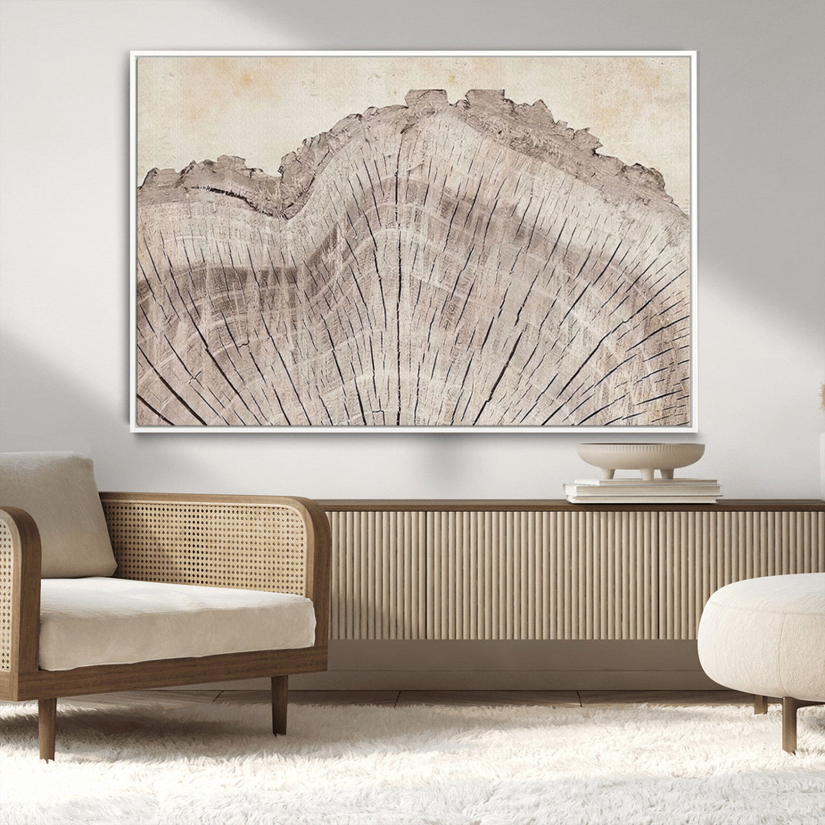 Tree Ring Wall Art Triptych, Rustic Wood Ring Canvas Print,