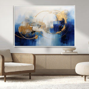 Navy Blue Abstract Wall Art Canvas Print