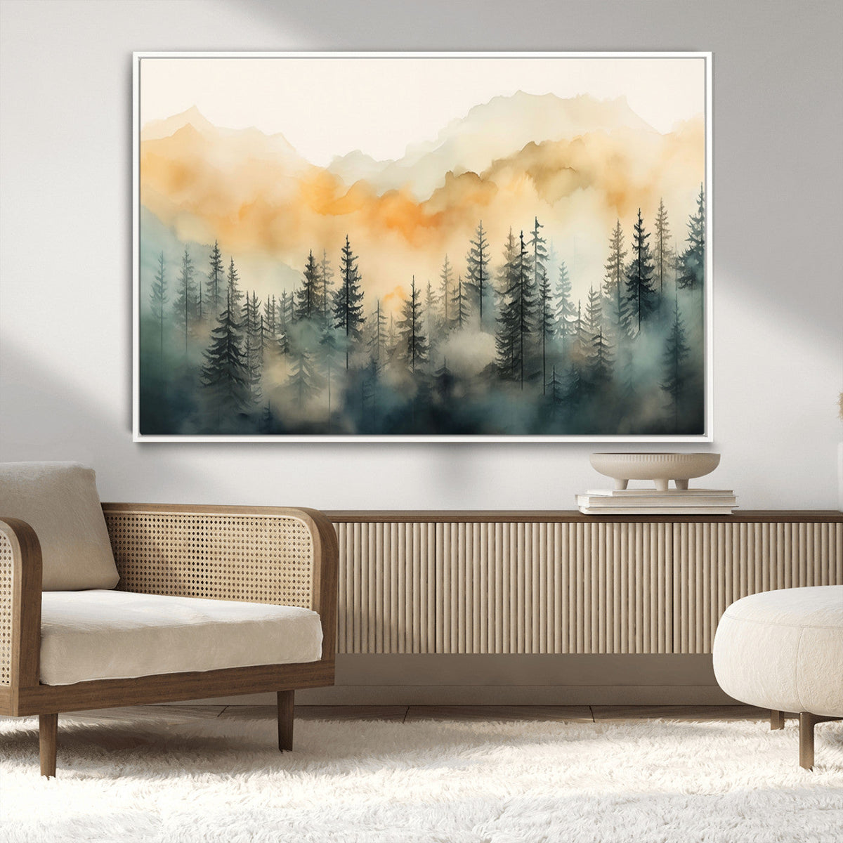 Abstract Forest Print - Mountain Wall Art | Autumn Landscape