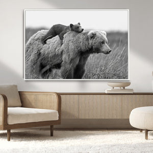 Bear and Cub Wall Art Canvas | 399 Bear Cub