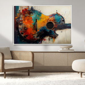 Abstract Guitar Wall Art Canvas | Vibrant Music-Inspired Art