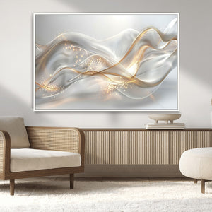 Abstract art Grey and Gold Lines Wall Art