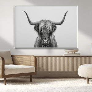 Farmhouse Longhorn Wall Art Canvas Print, Longhorn Texas