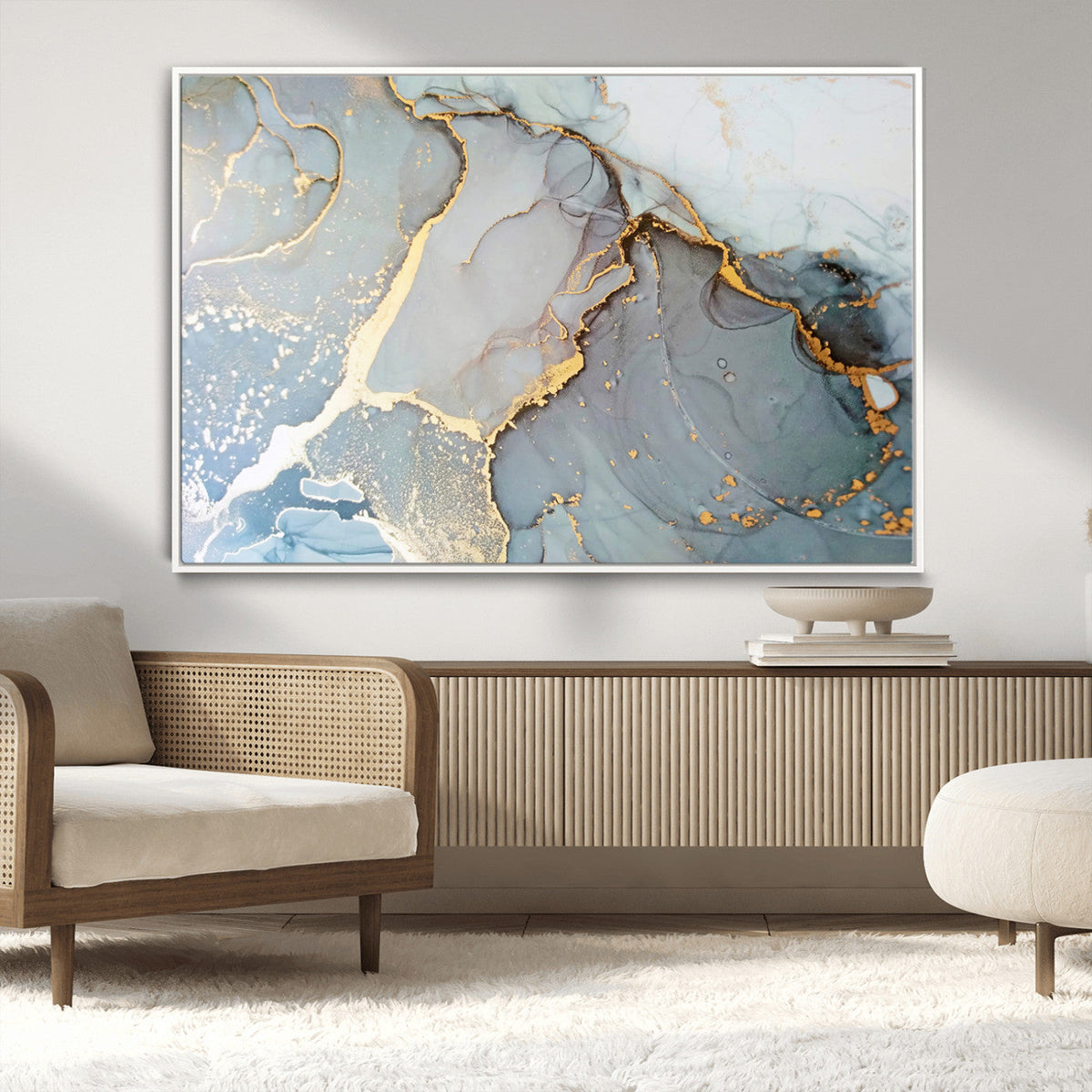 Large Abstract Marble Wall Art Canvas Print for Living Room