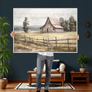 Rustic Farmhouse Barn Wall Art | 3-Panel Framed Gallery Wrap