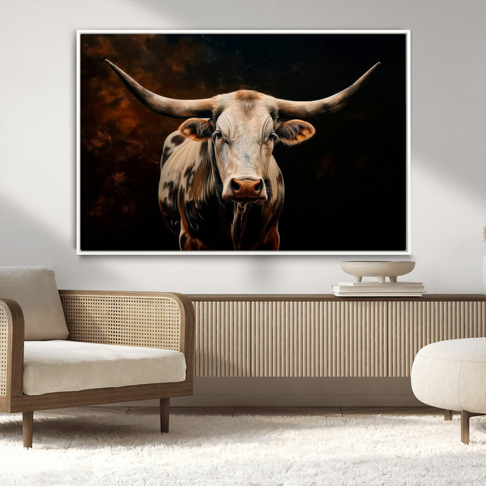 Texas Longhorn Wall Art | 3-Panel Large Texas Longhorn