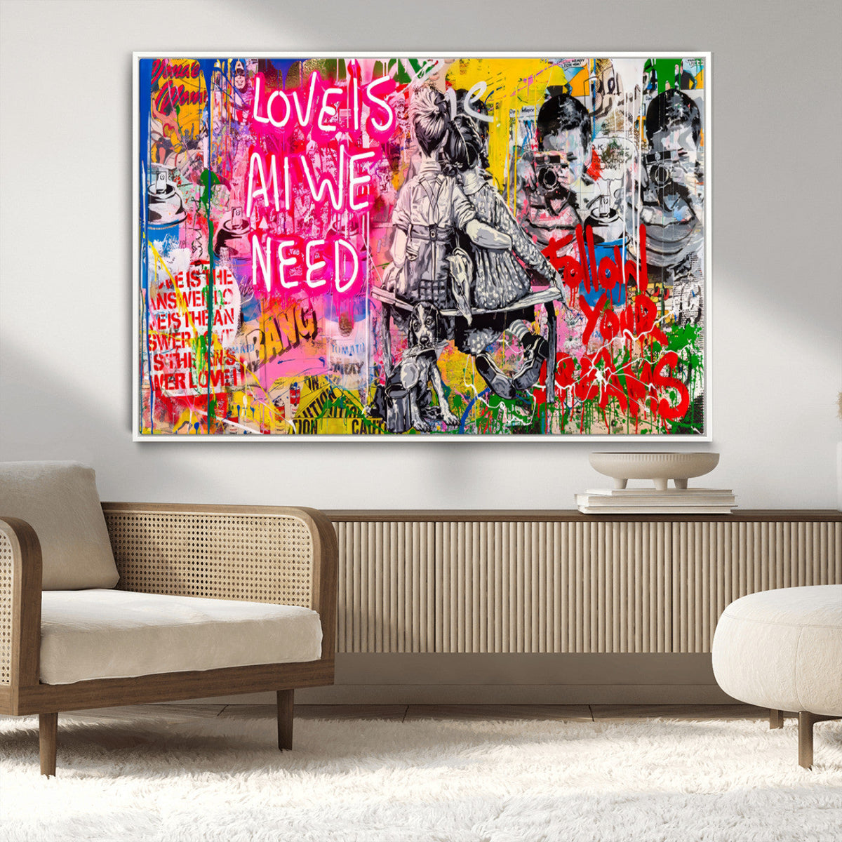 Follow Your Dreams & Love is All We Need Graffiti Street Art
