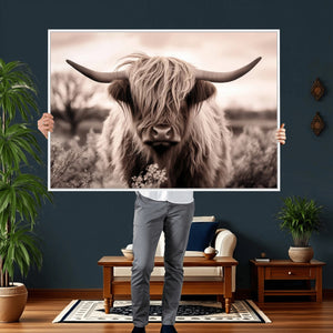 Scottish Cow Longhorn Wall Art Canvas Print