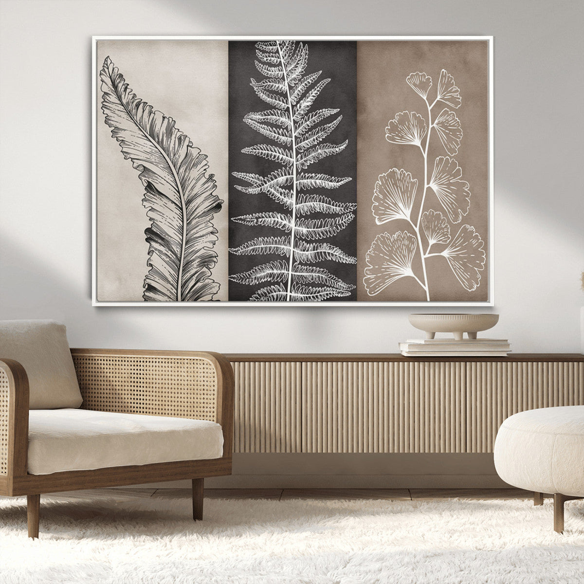 Minimalist Botanical Wall Art Canvas Print, Framed and Ready