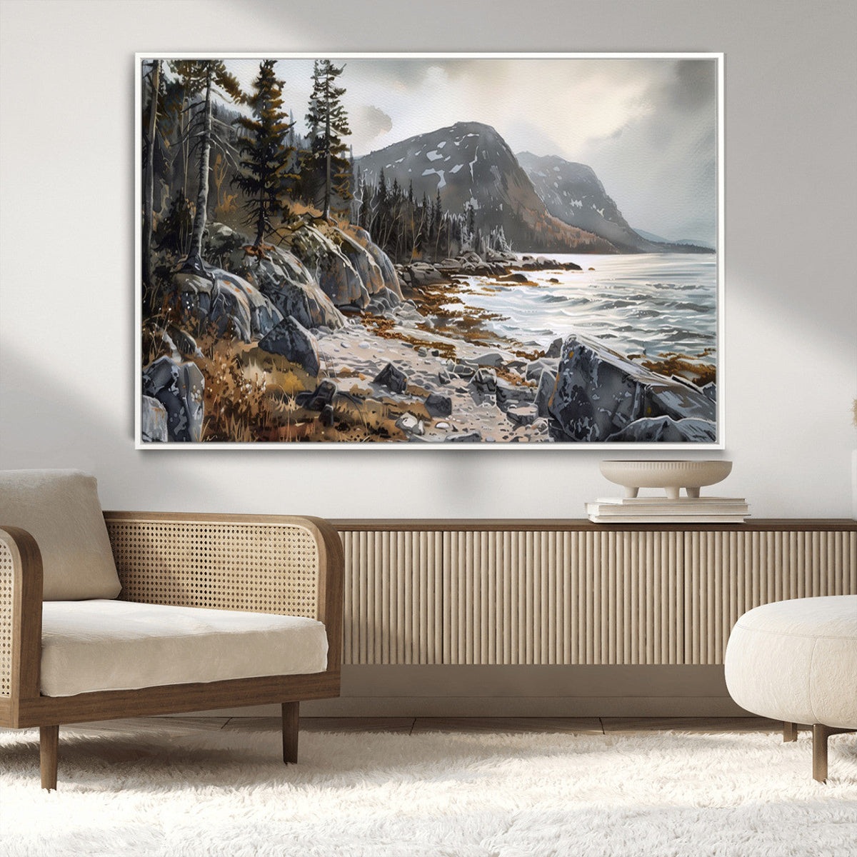 Serene Coastal View of Acadia National Park - Stunning