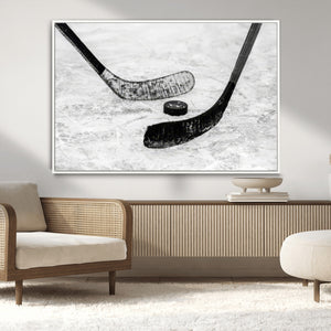 Winter Ice Hockey Sport Canvas Wall Art Print - Hockey Wall