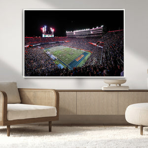 Ben Hill Griffin Stadium Night Game Triple Canvas Wall Art -