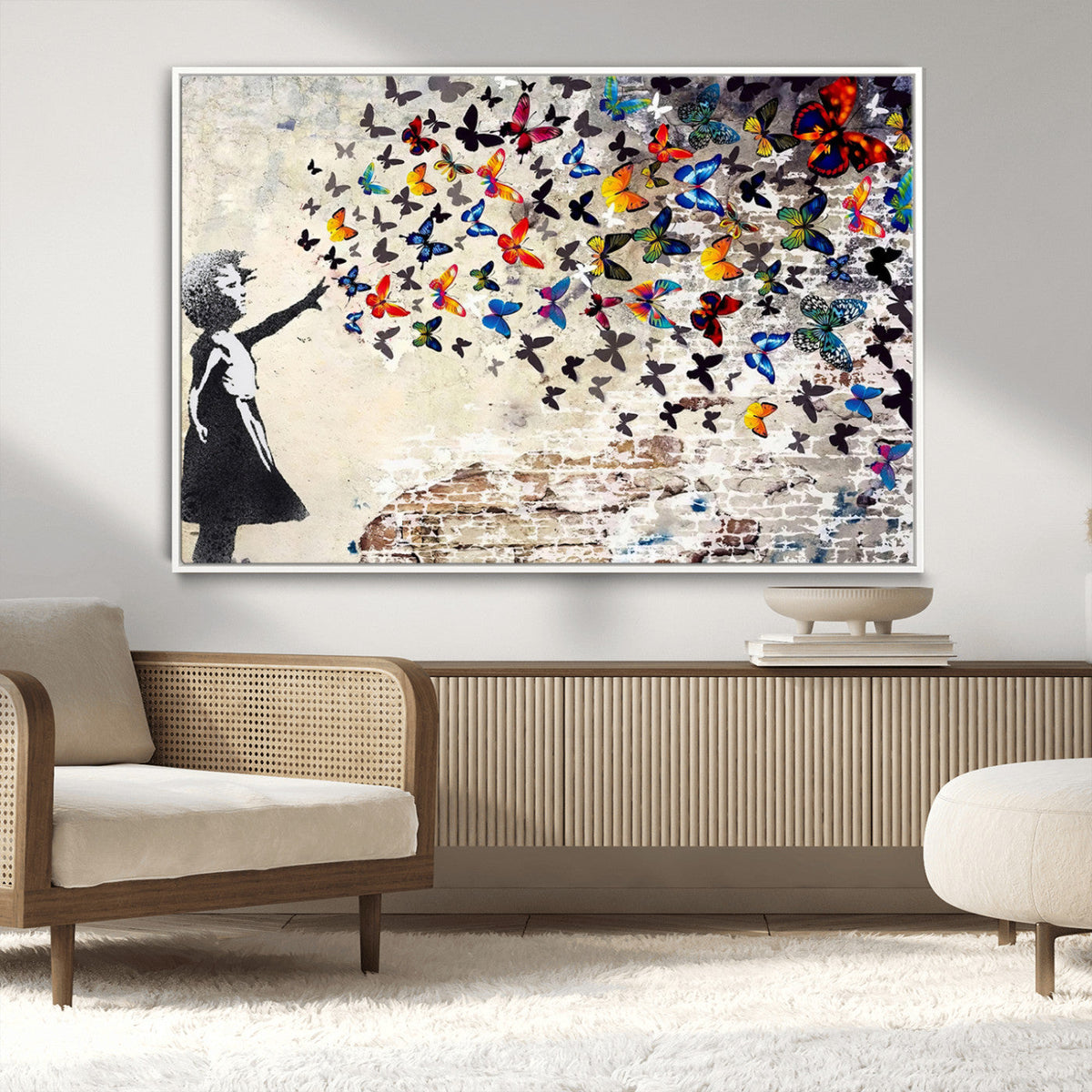 Banksy Graffiti Wall Art Canvas Print: Girl Releasing