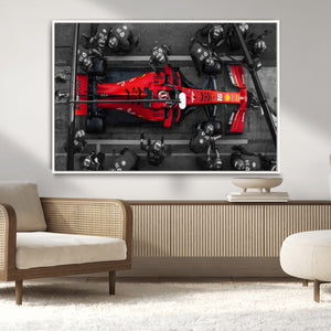Ferrari Pit Stop Canvas Wall Art – Precision and Speed