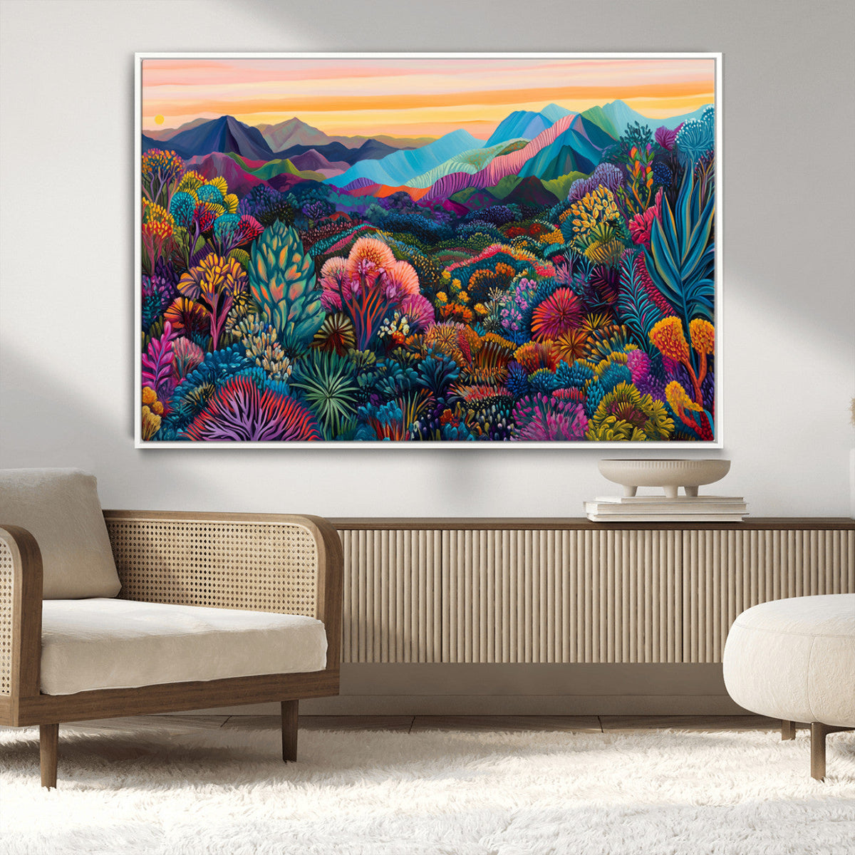 Colorful Abstract Landscape Wall Art Print Canvas - Vibrant