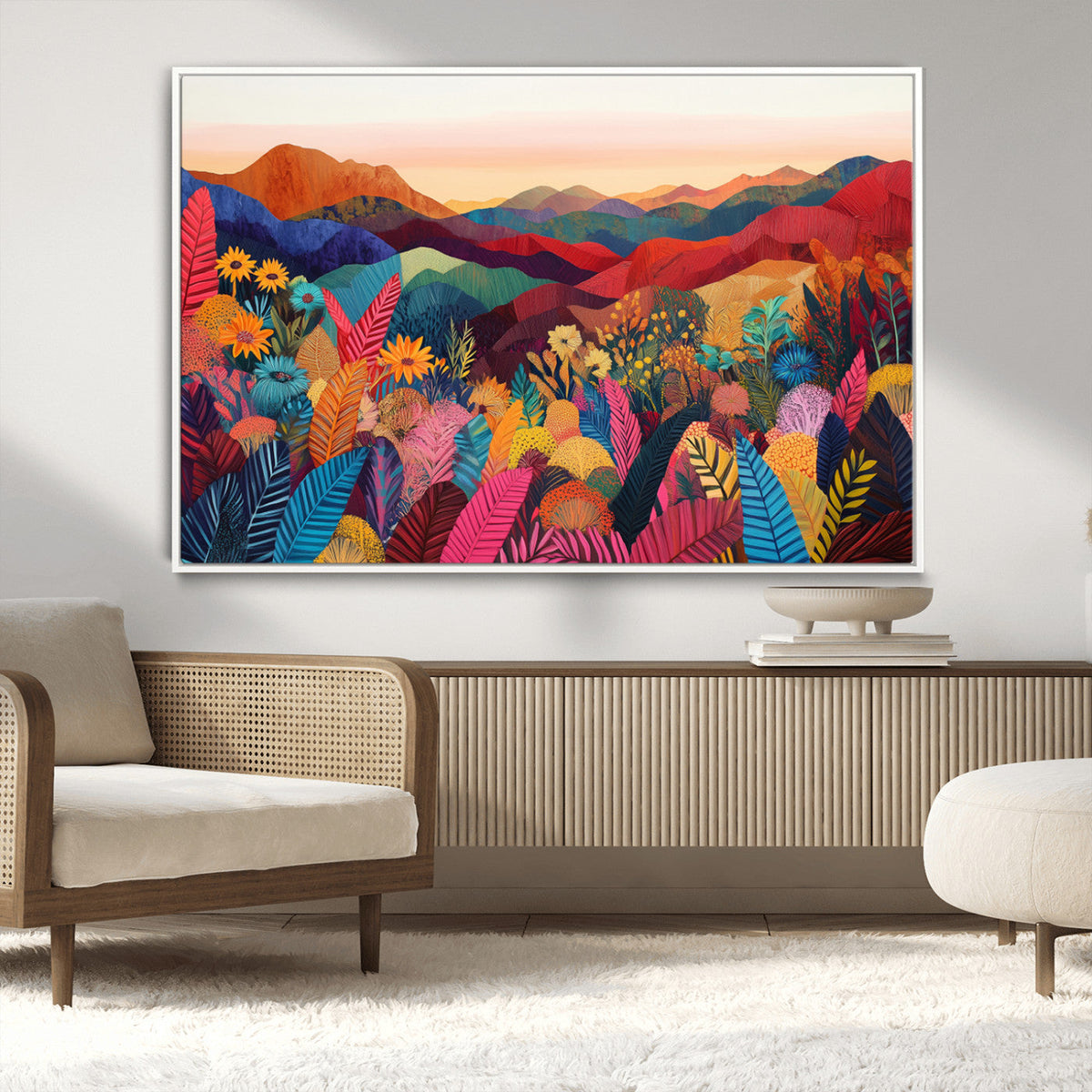 YAYOI KUSAMA Abstract Print - Landscape Canvas Wall Art