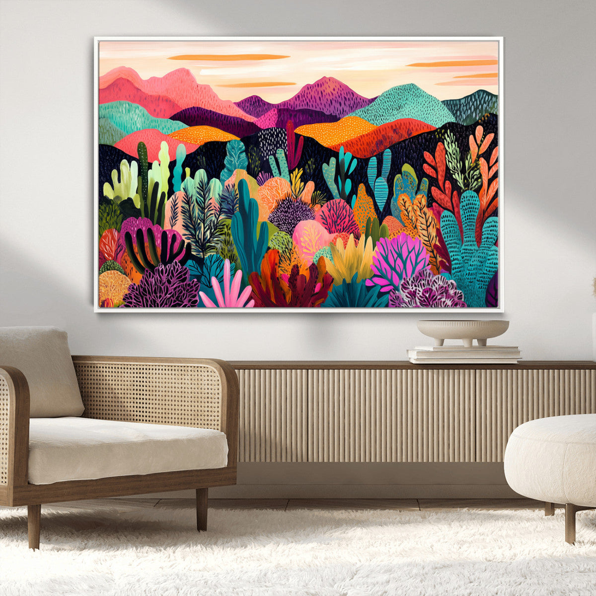 Abstract Kusama Print - Landscape Canvas Wall Art Print -