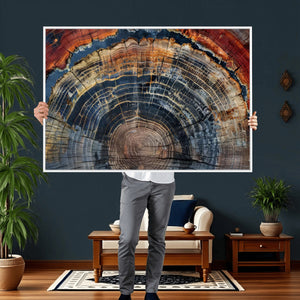Abstract Tree Ring Wall Art Canvas Print