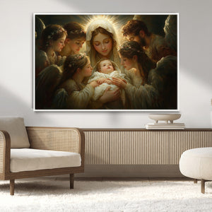 Mary Jesus Canvas Wall Art Print - Madonna and Child with