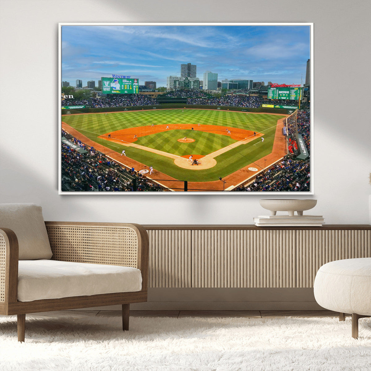 Wrigley Field Chicago Cubs Panoramic Canvas Print –