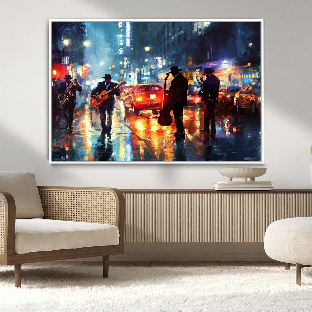 African American Jazz Canvas Wall Art Print – Abstract Music