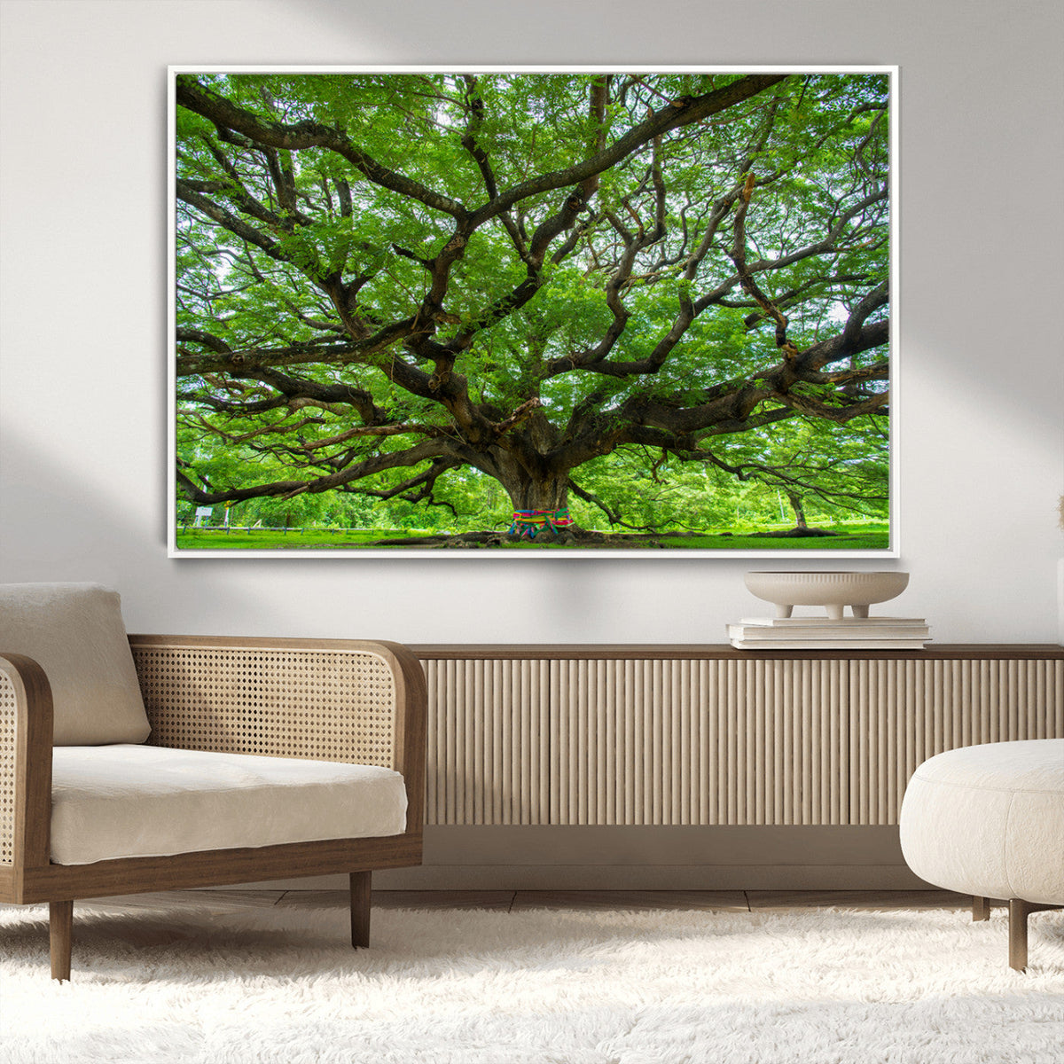 Oak Tree Wall Art Print, Forest Canvas Wall Art for Home and