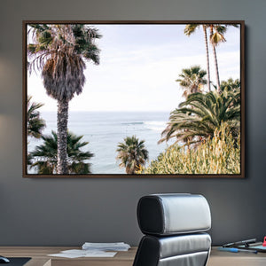 Coastal Palm Trees Wall Art Canvas Print – Framed Ocean