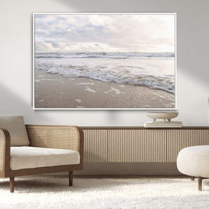Ocean Waves Wall Art Canvas Print – Framed Coastal Shoreline