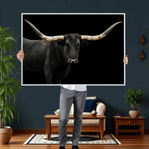 Longhorn Cattle Wall Art Canvas Print – Framed Texas Ranch