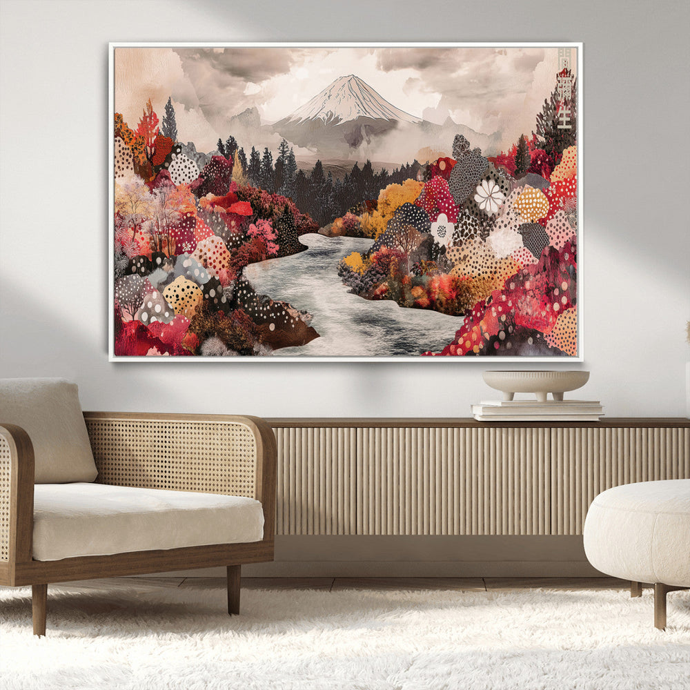 Mountain Wall Art Canvas Print – Framed Autumn Forest