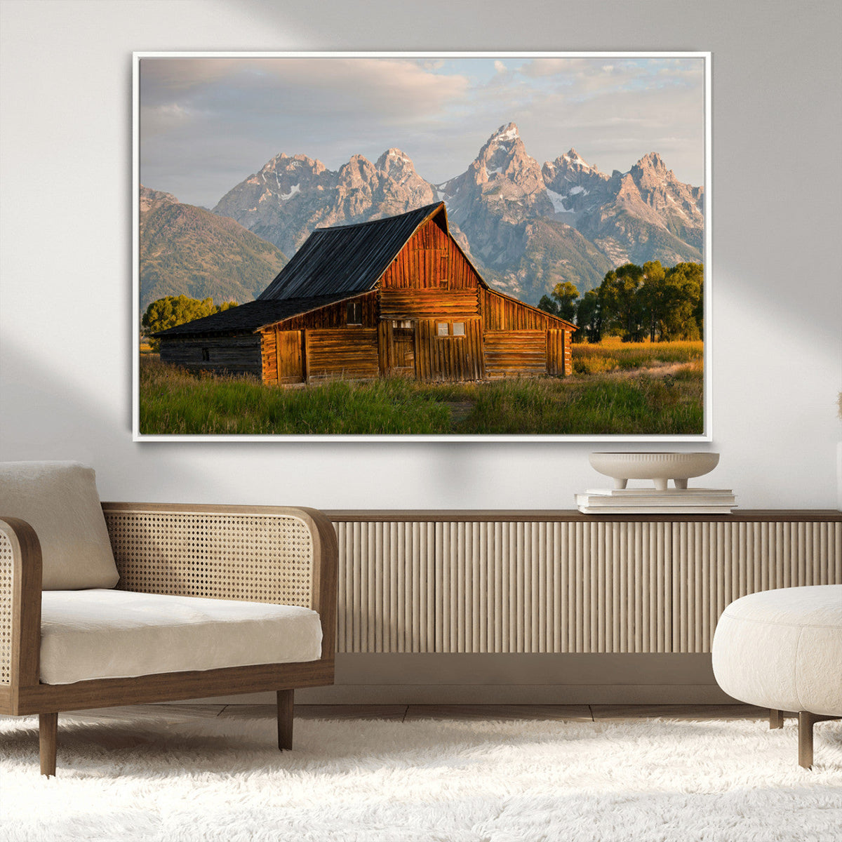 Rustic Barn Wall Art Canvas Print – Framed Grand Teton Park