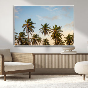 Palm Trees Wall Art Canvas Print – Framed Tropical Vibes Art