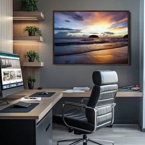 Beach Sunset Wall Art Canvas Print – Tropical Ocean Waves
