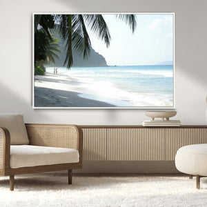 Tropical Beach Wall Art Canvas Print – Framed Serene Ocean