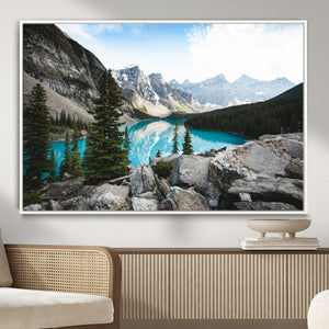 Canadian Rockies Wall Art Canvas Print – Framed Mountain