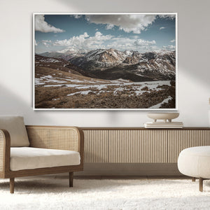 Mountain Landscape Wall Art Canvas Print – Framed Snowy
