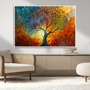 Yggdrasil Tree of Life Mosaic Stained Glass Wall Art, Tree