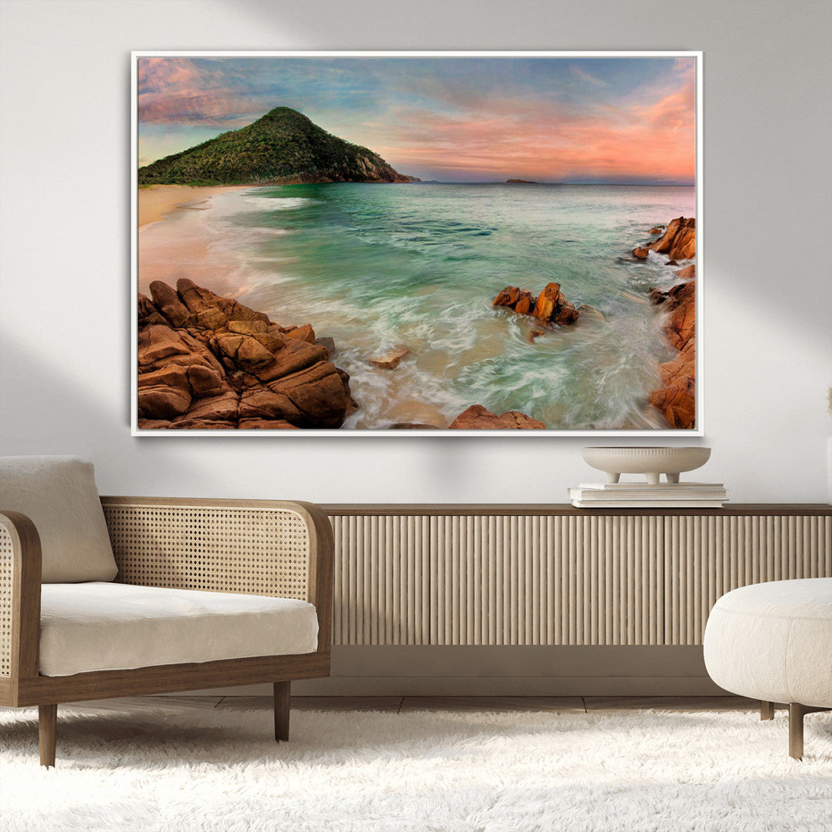 Coastal Landscape Wall Art Canvas Print – Rocky Shore and