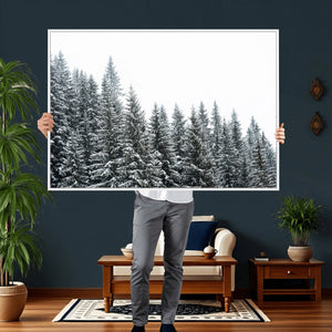 Misty Mountain Forest Canvas Print, Foggy Pine Trees Nature
