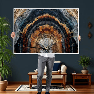 Abstract Wood Grain Canvas Print, Tree Ring Pattern Wall