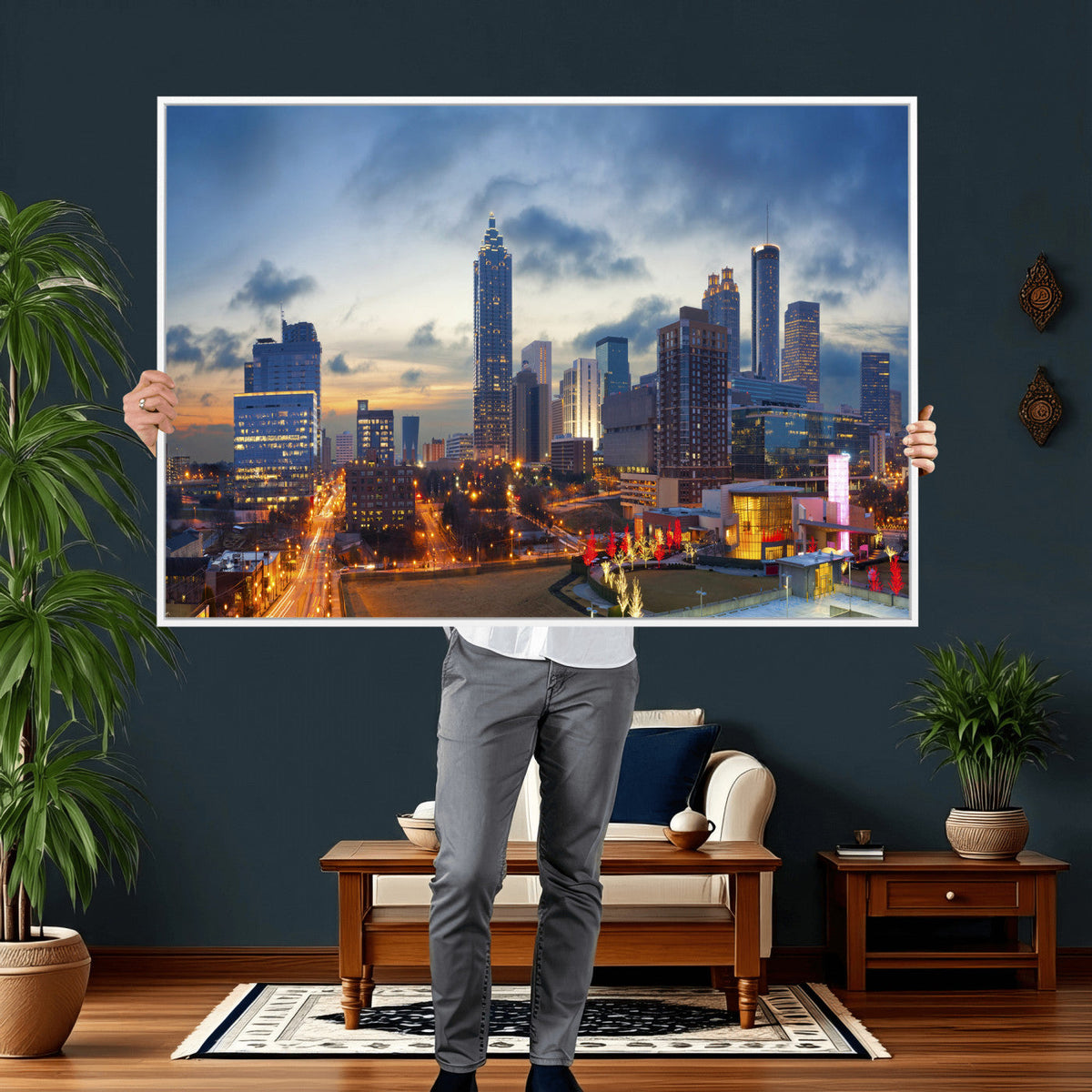 Atlanta Skyline Wall Art Canvas Print, Atlanta Downtown