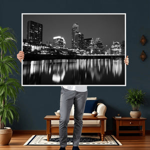 Austin Skyline Wall Art Canvas Print, Austin Downtown Night
