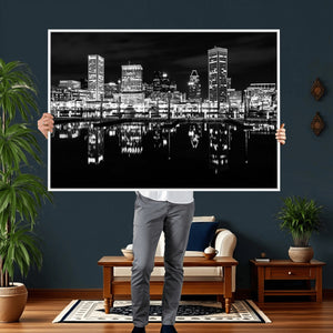 Baltimore Skyline Wall Art Canvas Print, Baltimore Downtown