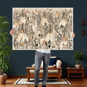 Native American Indian Wall Art Canvas Print - Abstract