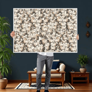 American Bison Canvas Print - Abstract Buffalo Wall Art