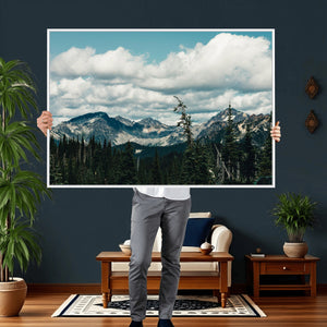 Mountain Forest Wall Art Canvas Print, Alpine Pine Tree